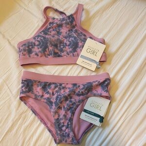 Athleta Girl Pink and Purple Bikini Top